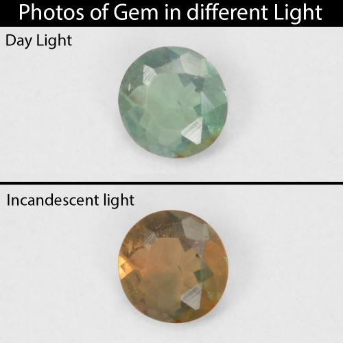 0.07캐럿 천연 Medium Light Green 알렉산드라이트, 라운드 컷, 2.48 mm, VVS-VS