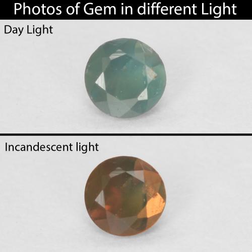 0.09캐럿 천연 미디엄 그린 알렉산드라이트, 라운드 컷, 2.52 mm, VVS-VS