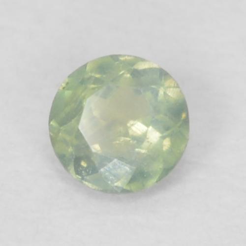 0.08캐럿 천연 페일 페어 그린 알렉산드라이트, 라운드 컷, 2.48 mm, VS