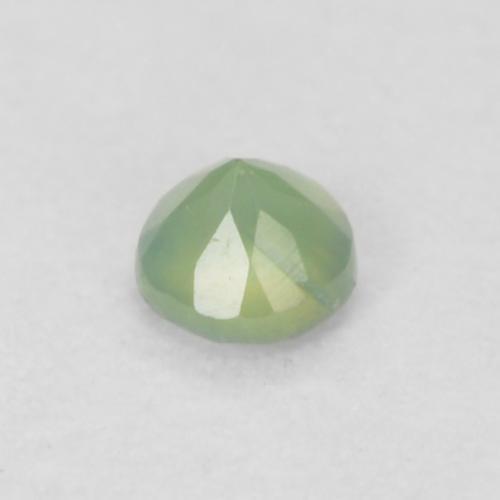 0.06캐럿 천연 매우 밝은 녹색 알렉산드라이트, 라운드 컷, 2.12 mm, VVS