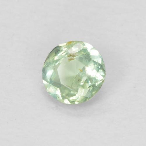 0.09캐럿 천연 밝은 노란색 녹색 알렉산드라이트, 라운드 컷, 2.64 mm, VVS-VS
