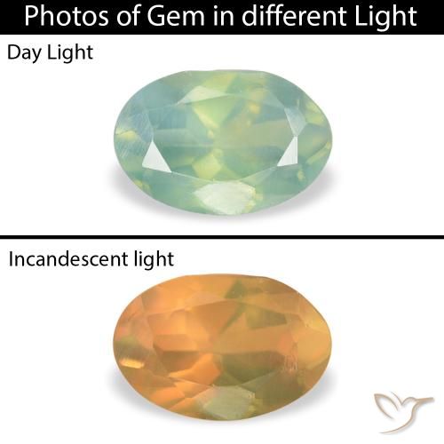 0.09ct 자연스러운 연한 초록색 알렉산더 보석, 타원형, VS