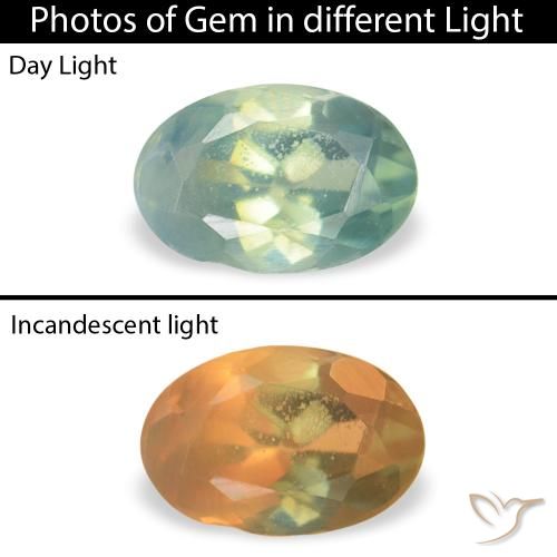 0.08ct 자연스러운 쿨 그린 알렉산더 보석, 타원형, VVS-VS