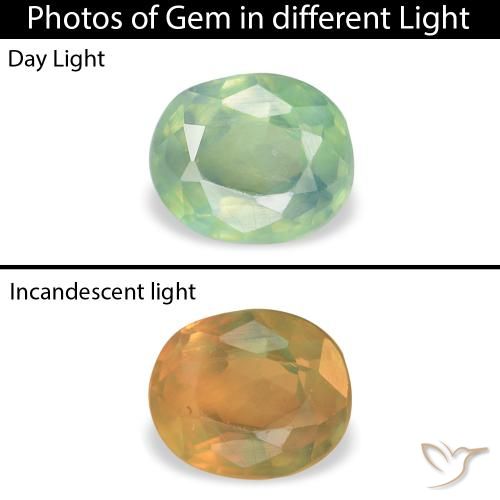 0.11ct 자연스러운 민트 그린 알렉산더 보석, 타원형, VVS-VS