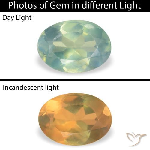 0.07ct 자연스러운 연한 초록색 알렉산더 보석, 타원형, VVS-VS