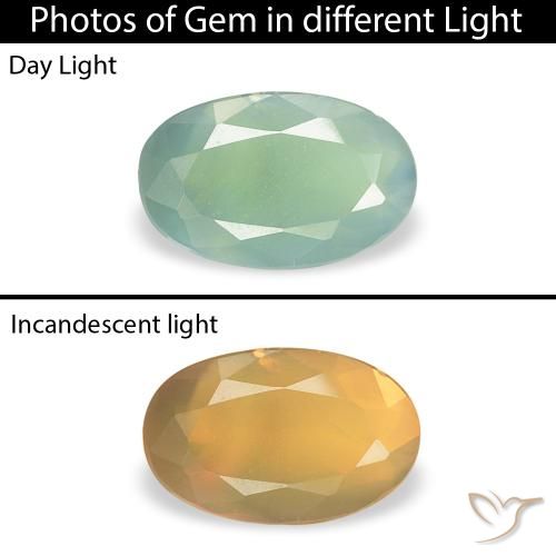 0.34ct 자연스러운 라이트 민트 그린 알렉산더 보석, 타원형, VS-SI