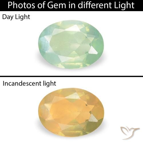 0.12ct 자연스러운 밝은 노란색 녹색 알렉산더 보석, 타원형, VVS-VS