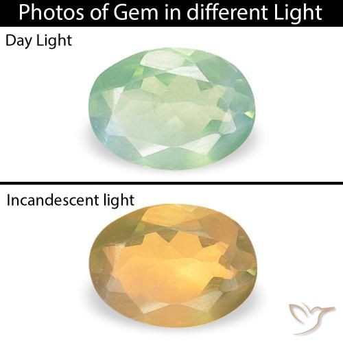 0.12ct 자연스러운 연한 초록색 알렉산더 보석, 타원형, VVS-VS