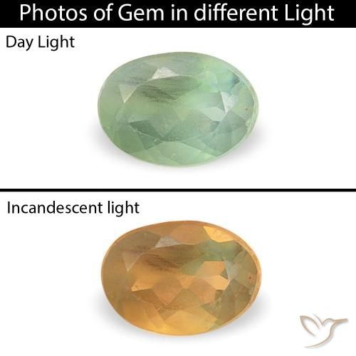 0.12ct 자연스러운 세이지 그린 알렉산더 보석, 타원형, VVS-VS
