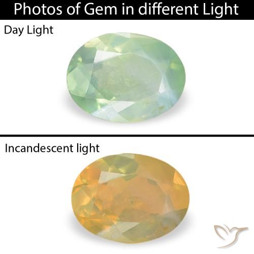 0.16ct 자연스러운 매우 밝은 녹색 알렉산더 보석, 타원형, VS