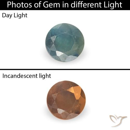0.03ct 자연스러운 녹색-파란색 알렉산더 보석, 둥근, VS