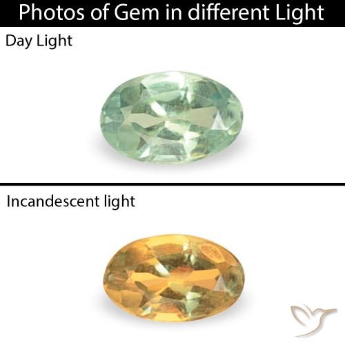 0.06ct 자연스러운 Medium Light-Green 알렉산더 보석, 타원형, VS