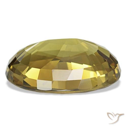 6.83캐럿 천연 골든 옐로우 알렉산드라이트, 타원형 컷, 13.9×10.3 mm, VVS