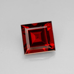 1.19캐럿 천연 오렌지 레드 알만딘 가넷, 스퀘어, 6×5.7 mm, VS