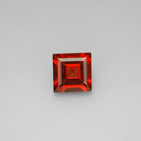 1.17캐럿 천연 오렌지 레드 알만딘 가넷, 스퀘어, 6×5.9 mm, VS