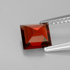 1.10캐럿 천연 딥 레드 알만딘 가넷, 스퀘어, 6×5.9 mm, VS-SI