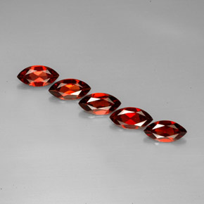 캐럿 천연 오렌지 레드 알만딘 가넷 보석, 마퀴즈, 10.1×5.1 mm, VS