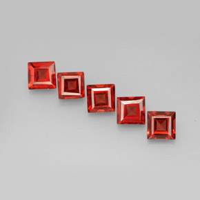 캐럿 천연 붉은빛 오렌지 알만딘 가넷 보석, 스퀘어, 4×4 mm, VS