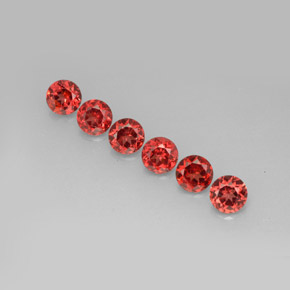 캐럿 천연 오렌지 레드 알만딘 석류석 보석, 라운드 컷, VS