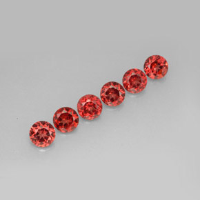 캐럿 천연 오렌지 레드 알만딘 석류석 보석, 라운드 컷, VS