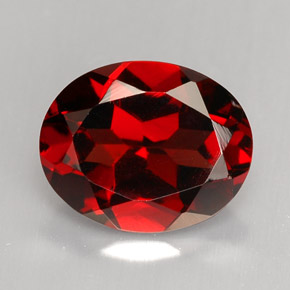 3.00캐럿 천연 딥 레드 알만딘 가넷, 타원형 컷, 9.9×8 mm, VVS-VS