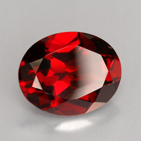 3.00캐럿 천연 딥 레드 알만딘 가넷, 타원형 컷, 9.9×8 mm, VVS-VS