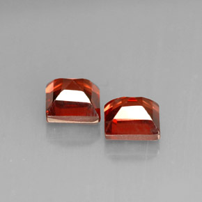 캐럿 천연 오렌지 레드 알만딘 가넷 보석, 스퀘어, 4.2×4 mm, VVS-VS