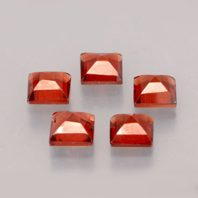 캐럿 천연 오렌지 레드 알만딘 가넷 보석, 스퀘어, 4.3×4.2 mm, VVS-VS