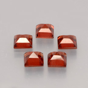 캐럿 천연 오렌지 레드 알만딘 가넷 보석, 스퀘어, 4.2×4.2 mm, VVS-VS