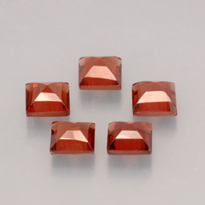 캐럿 천연 오렌지 레드 알만딘 가넷 보석, 스퀘어, 4.2×4.1 mm, VVS-VS