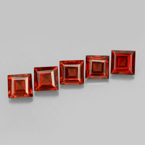 캐럿 천연 오렌지 레드 알만딘 석류석 보석, 정사각형, VVS-VS