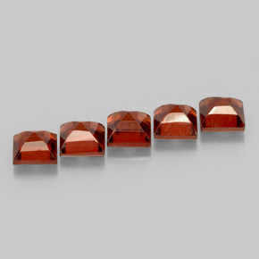 캐럿 천연 오렌지 레드 알만딘 가넷 보석, 스퀘어, 4.1×4.1 mm, VVS-VS