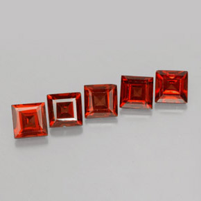 캐럿 천연 오렌지 레드 알만딘 가넷 보석, 정사각형, VVS-VS
