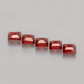 캐럿 천연 오렌지 레드 알만딘 가넷 보석, 스퀘어, 4.2×4.2 mm, VVS-VS