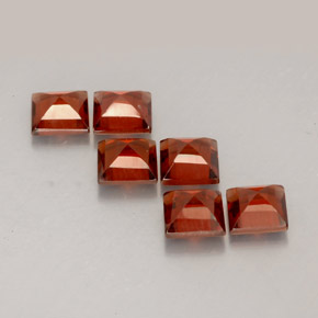 캐럿 천연 오렌지 레드 알만딘 가넷 보석, 스퀘어, 4.2×4.1 mm, VVS-VS