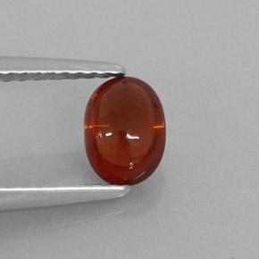 1.02캐럿 천연 오렌지 레드 알만딘 가넷, 타원형 컷, 6.3×4.6 mm, 투명한