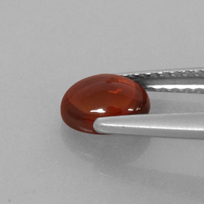 1.02캐럿 천연 오렌지 레드 알만딘 가넷, 타원형 컷, 6.3×4.6 mm, 투명한
