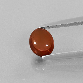 0.76캐럿 천연 오렌지 레드 알만딘 가넷, 투명한, 5.8×4.7 mm, 투명/반투명