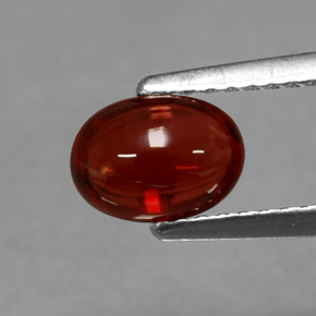 1.37캐럿 천연 오렌지 레드 알만딘 가넷, 타원형 컷, 7.3×5.3 mm, 투명한