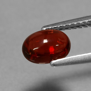 1.37캐럿 천연 오렌지 레드 알만딘 가넷, 타원형 컷, 7.3×5.3 mm, 투명한