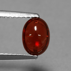 1.37캐럿 천연 오렌지 레드 알만딘 가넷, 타원형 컷, 7.3×5.3 mm, 투명한