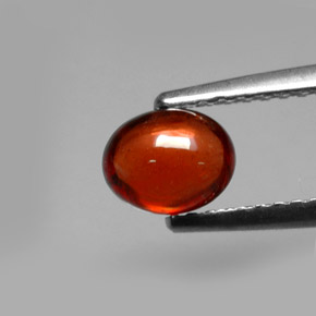0.88캐럿 천연 오렌지 레드 알만딘 가넷, 타원형 컷, 6×4.9 mm, 투명한