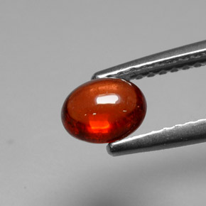 0.88캐럿 천연 오렌지 레드 알만딘 가넷, 타원형 컷, 6×4.9 mm, 투명한