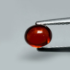 1.06캐럿 천연 오렌지 레드 알만딘 가넷, 타원형 컷, 5.9×4.8 mm, 투명한