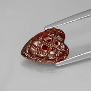 2.85캐럿 천연 딥 레드 알만딘 석류석, 하트 모양, 투명한