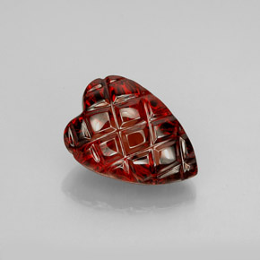 2.94캐럿 천연 딥 레드 알만딘 가넷, 하트 모양, 10×7.2 mm, 투명한