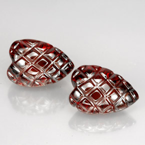 캐럿 천연 딥 레드 알만딘 석류석 보석, 하트 모양, 투명한