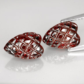 캐럿 천연 딥 레드 알만딘 석류석 보석, 하트 모양, 투명한