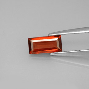 0.93캐럿 천연 빨간색 알만딘 석류석, 바게트, VS