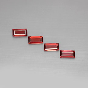 캐럿 천연 빨간색 알만딘 석류석 보석, 바게트, VVS-VS